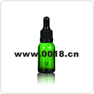 Green dropper glass bottle