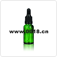 Green dropper glass bottle